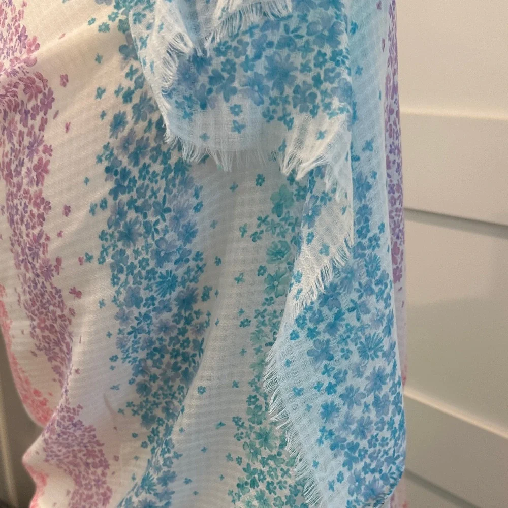 Talbots Pastel Floral Colorful Scarf